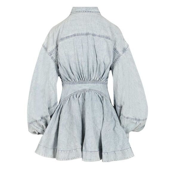 Zimmermann Women Rebellion Denim Wrap Mini Dress - Picture 2 of 7